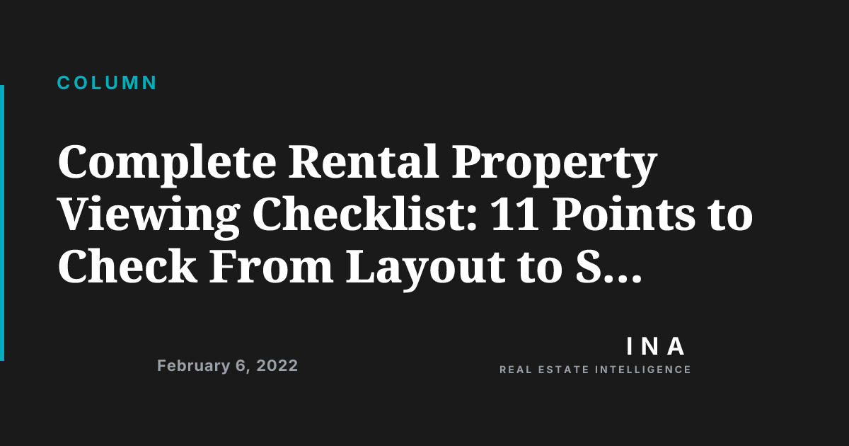 Complete Rental Property Viewing Checklist: 11 Points to Check From ...