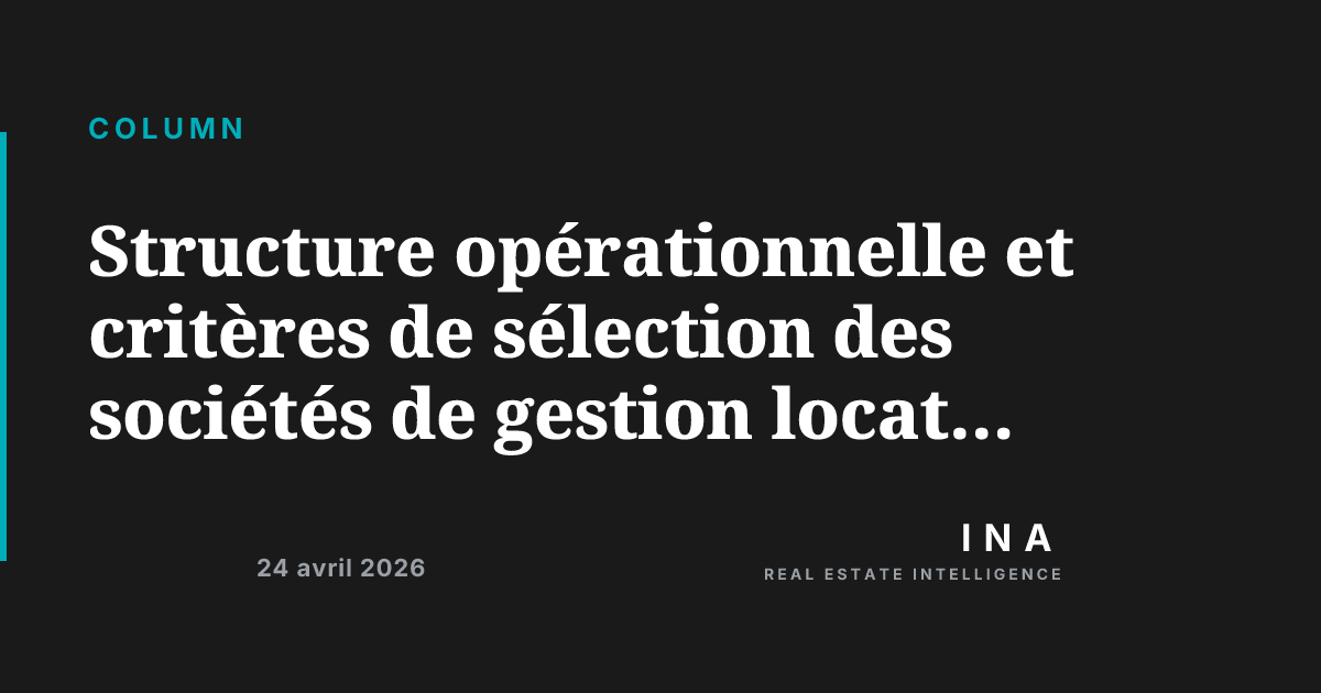 Structure opérationnelle et critères de sélection des sociétés de ...